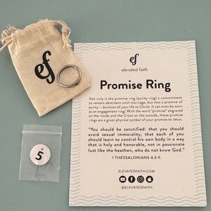 Silver Promise Purity Ring Size 5